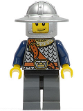 LEGO cas336 Fantasy Era - Crown Knight Scale Mail with Chest Strap, Helmet with Broad Brim, Smirk and Stubble Beard