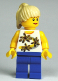 LEGO cty0130 Yellow Flowers - Tan Ponytail, Blue Legs