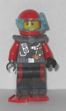 LEGO cty0558 Scuba Diver, Male, Red Flippers