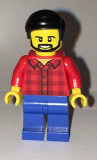 LEGO cty0664 Flannel Shirt, Blue Legs, Black Hair, Beard