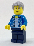 LEGO cty0762 Beachgoer - Gray Male Hair, Glasses and Hawaiian Shirt