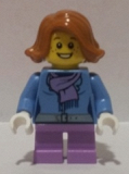 LEGO hol097 Christmas Train Ride Passenger - Medium Blue Jacket with Light Purple Scarf, Short Legs (40262)